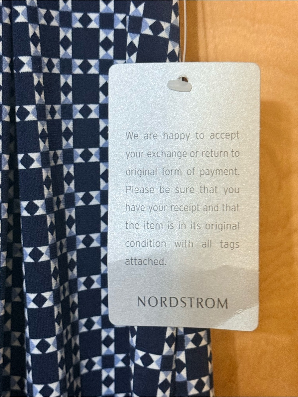 Max Studio Navy and White Patterned Sleeveless Midi Dress - Picture 7 of 9